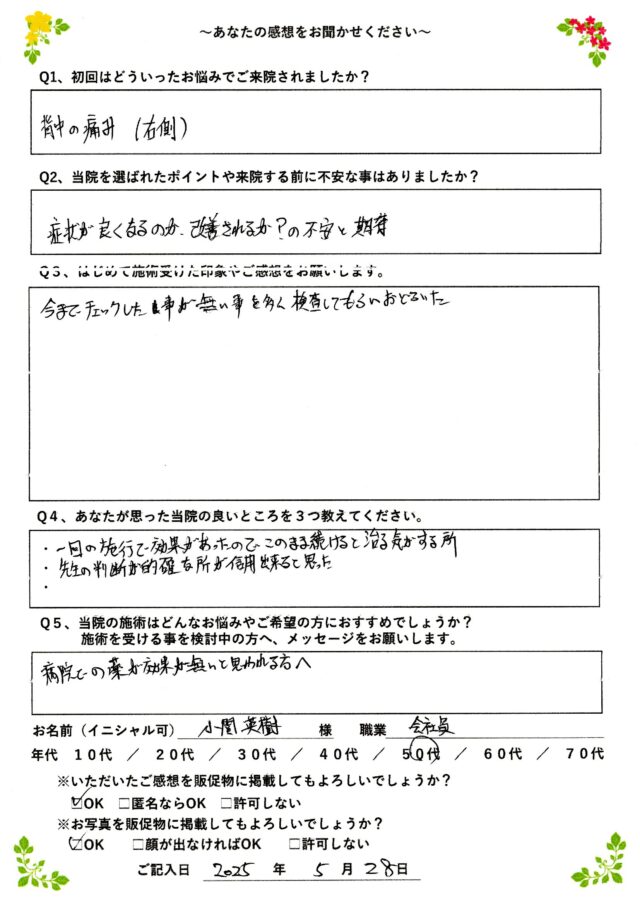 アンケート用紙